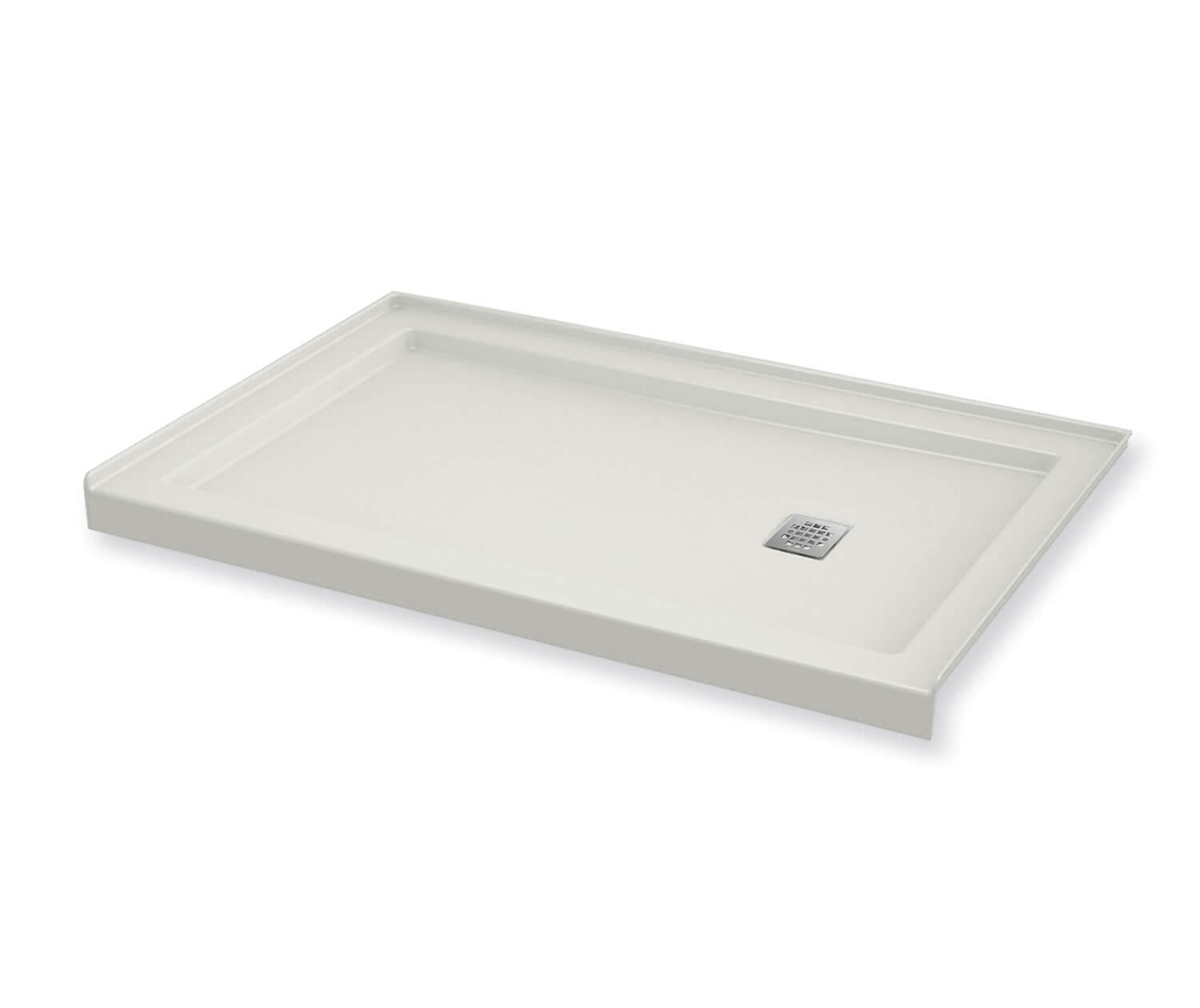 B3Square 6034 Acrylic Alcove Shower Base in White with Left-Hand Drain - Plumbing Market
