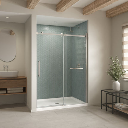 B3Square 6042 Acrylic Alcove Shower Base in White with Center Drain - Plumbing Market