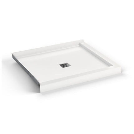 B3X 4236 Acrylic Corner Left Shower Base with Center Drain in White - Plumbing Market
