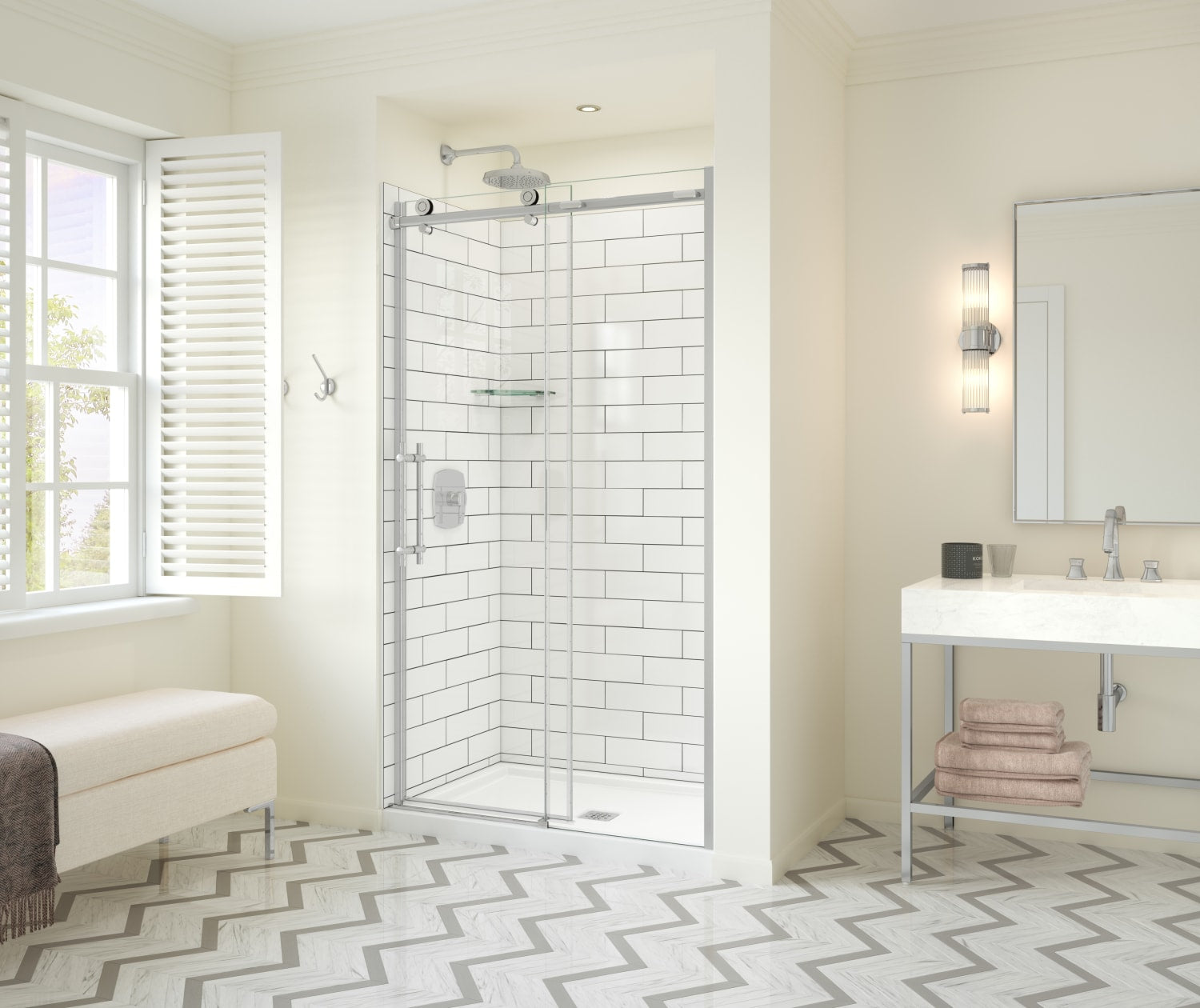 Odyssey SC 45-47 ½ x 78in. 8 mm Sliding Shower Door for Alcove Installation with Clear glass in Chrome - Plumbing Market