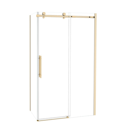 Odyssey SC 48" x 32" x 78" 8mm Sliding Shower Door for Corner Installation with Clear glass in Brushed Gold - Plumbing Market
