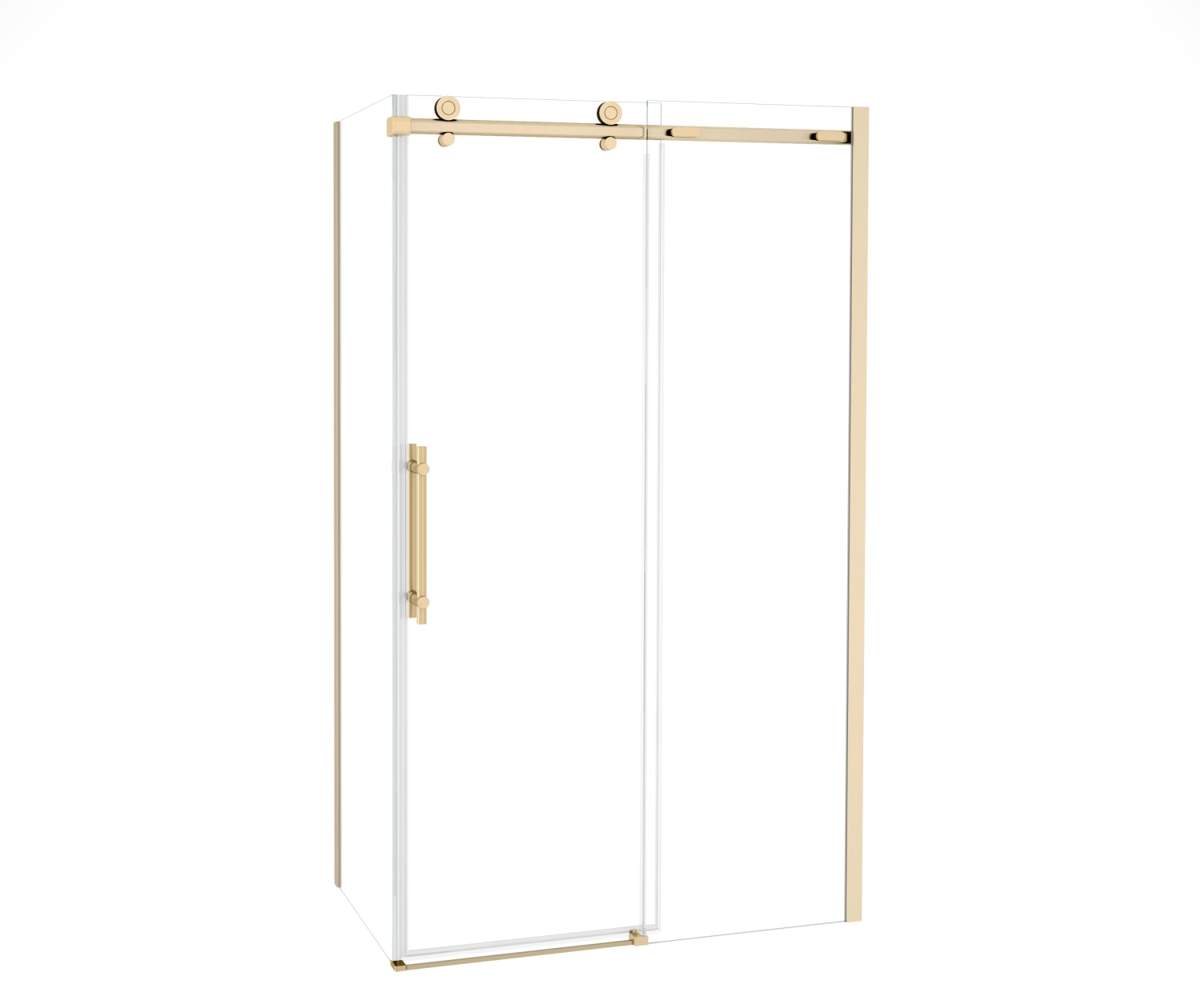 Odyssey SC 48" x 32" x 78" 8mm Sliding Shower Door for Corner Installation with Clear glass in Brushed Gold - Plumbing Market