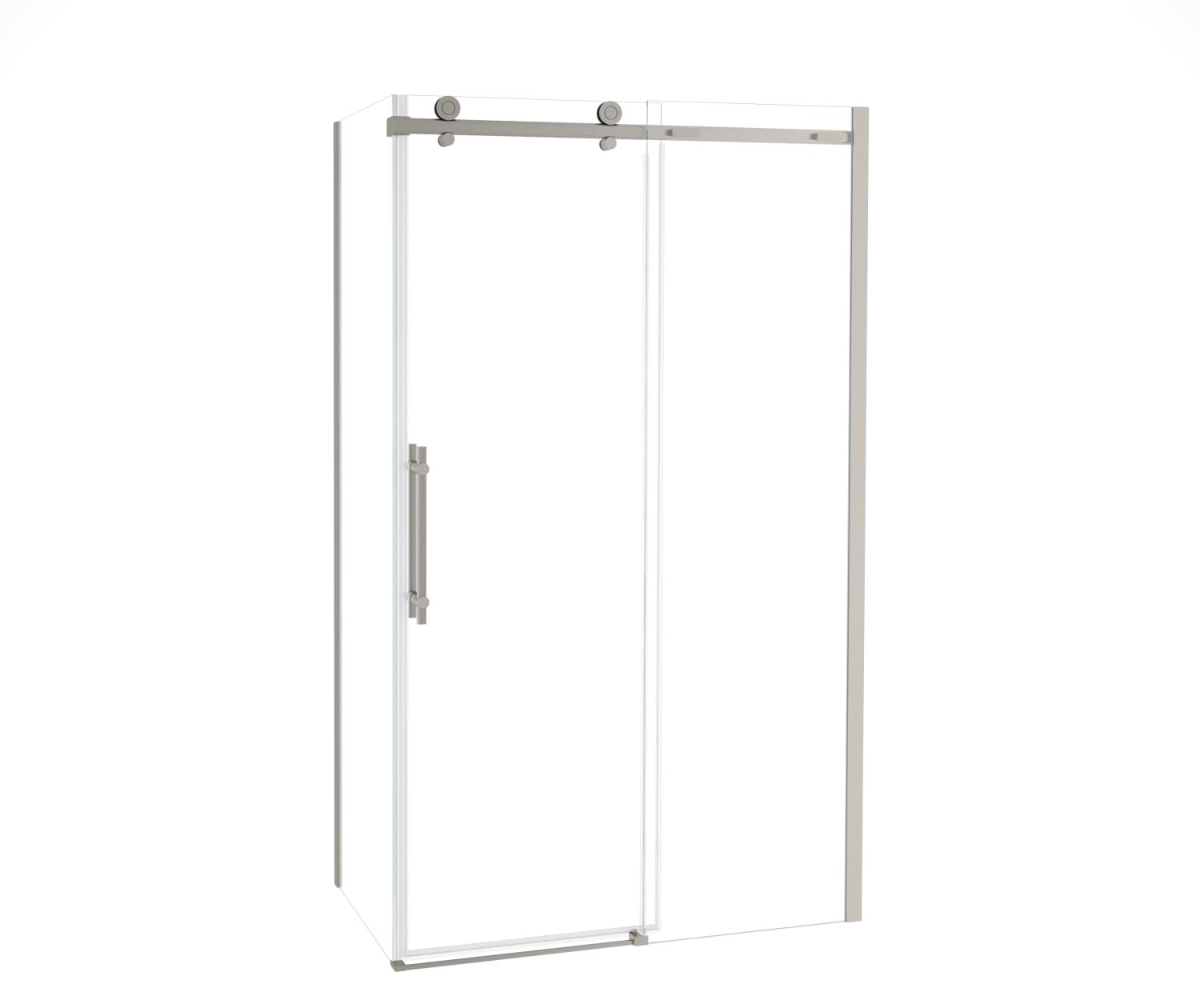 Odyssey SC 48" x 32" x 78" 8mm Sliding Shower Door for Corner Installation with Clear glass in Brushed Nickel - Plumbing Market