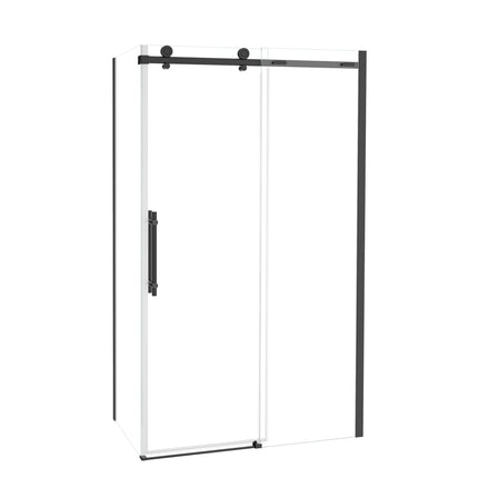Odyssey SC 48" x 32" x 78" 8mm Sliding Shower Door for Corner Installation with Clear glass in Matte Black - Plumbing Market