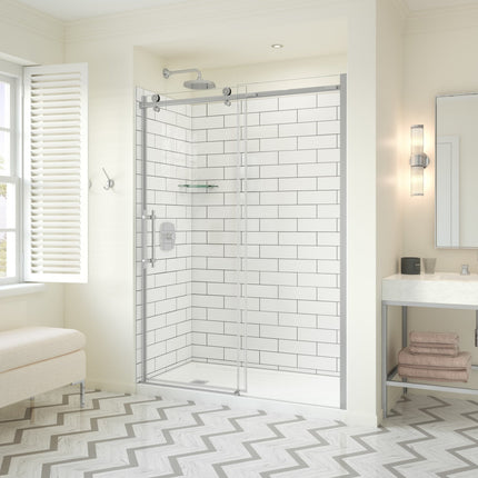 Odyssey SC 57-59 ½ x 78in. 8 mm Sliding Shower Door for Alcove Installation with Clear glass in Chrome - Plumbing Market