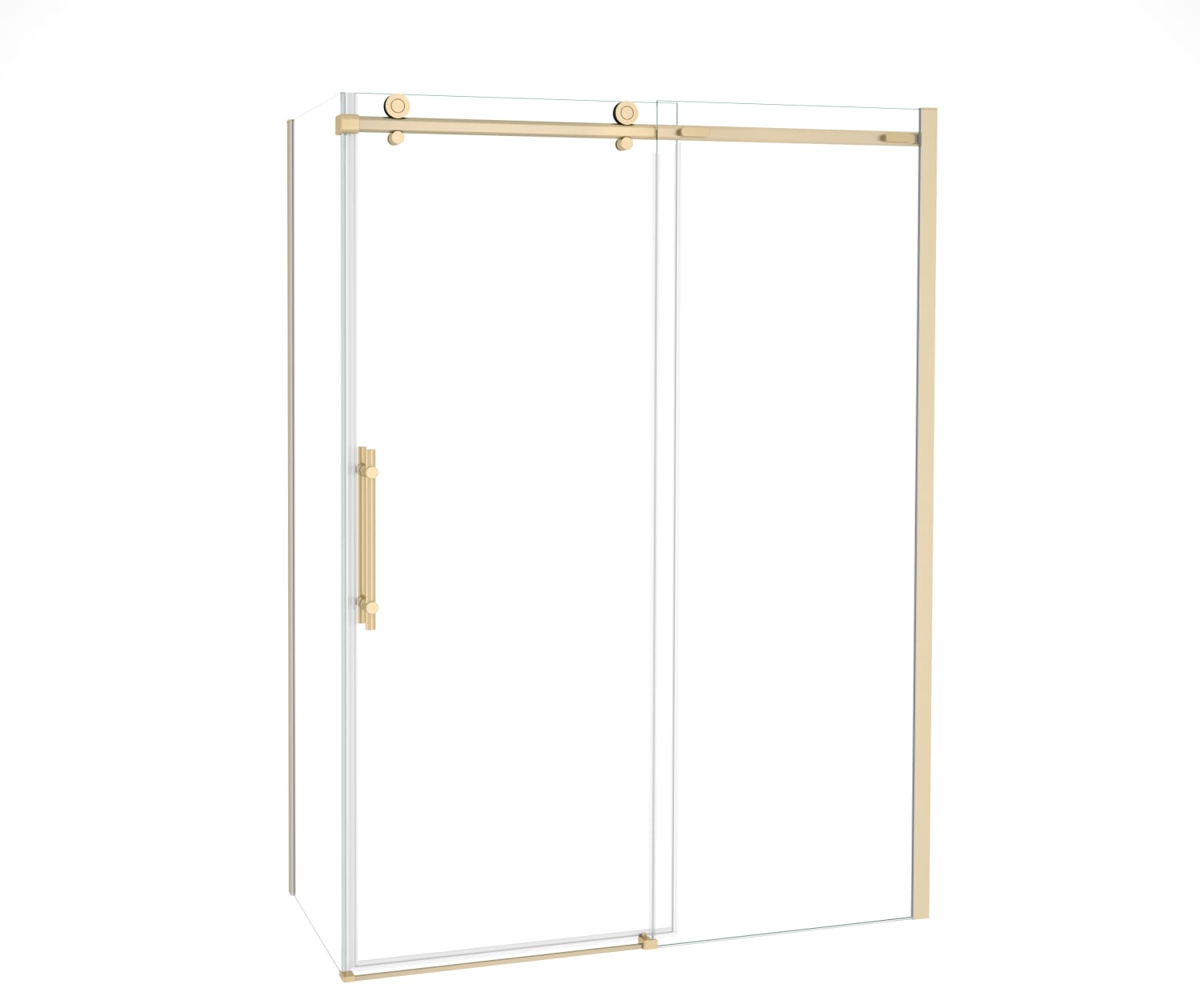 Odyssey SC 60" x 32" x 78" 8mm Sliding Shower Door for Corner Installation with Clear glass in Brushed Gold - Plumbing Market