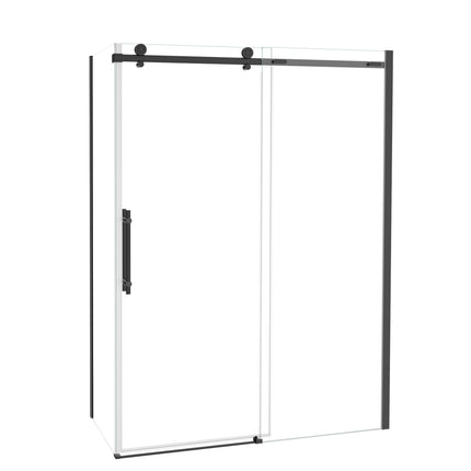 Odyssey SC 60" x 32" x 78" 8mm Sliding Shower Door for Corner Installation with Clear glass in Matte Black - Plumbing Market