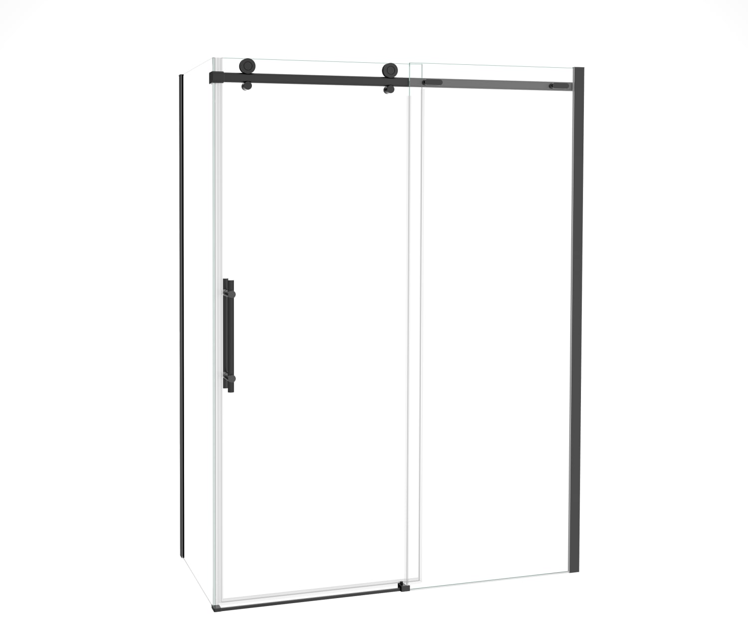 Odyssey SC 60" x 32" x 78" 8mm Sliding Shower Door for Corner Installation with Clear glass in Matte Black - Plumbing Market