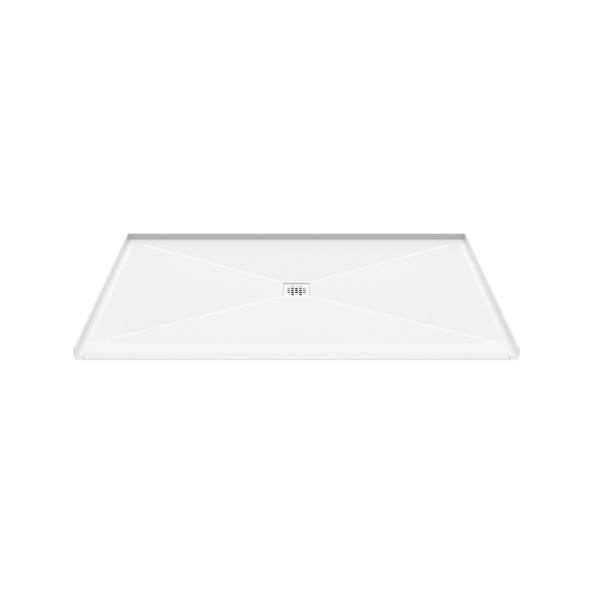 Maax Acolyte 6238 Acrylic Alcove Shower Base in White with Anti-slip and ABS Center Drain in Matte Black - image 11