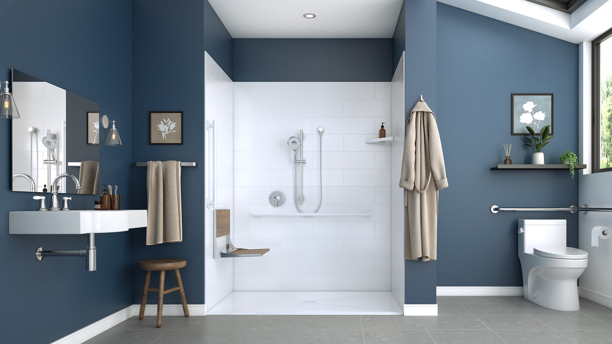 Maax Acolyte 6238 Acrylic Alcove Shower Base in White with Anti-slip and ABS Center Drain in Matte Black - image 12