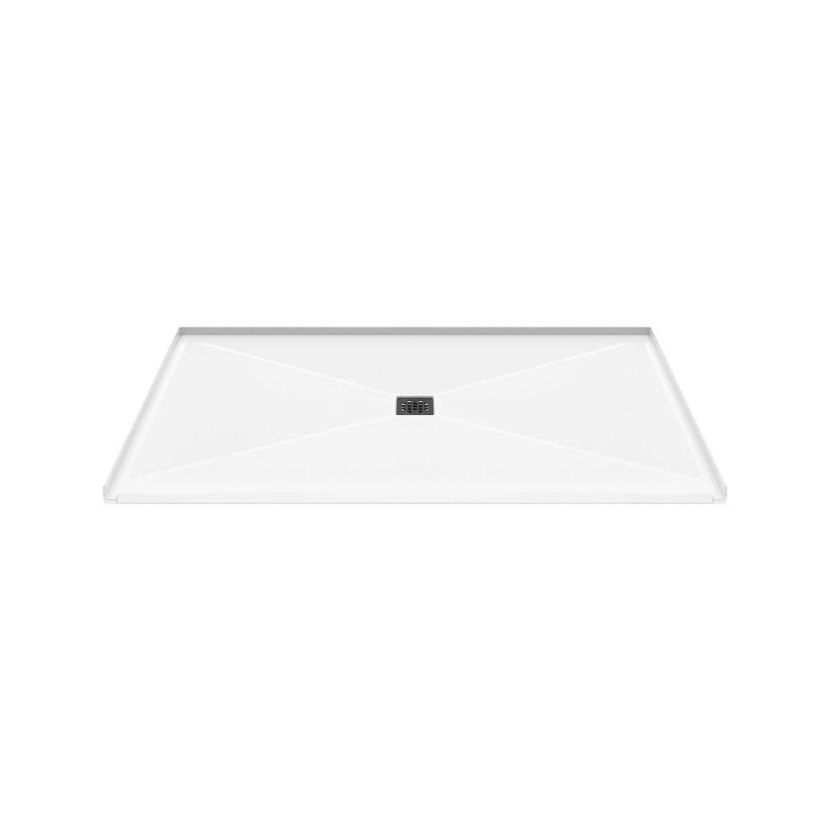Maax Acolyte 6238 Acrylic Alcove Shower Base in White with Anti-slip and ABS Center Drain in Matte Black - image 7