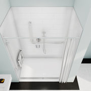 Maax Acolyte 6238 AcrylX Alcove Shower Base in White with ABS Linear Drain in White