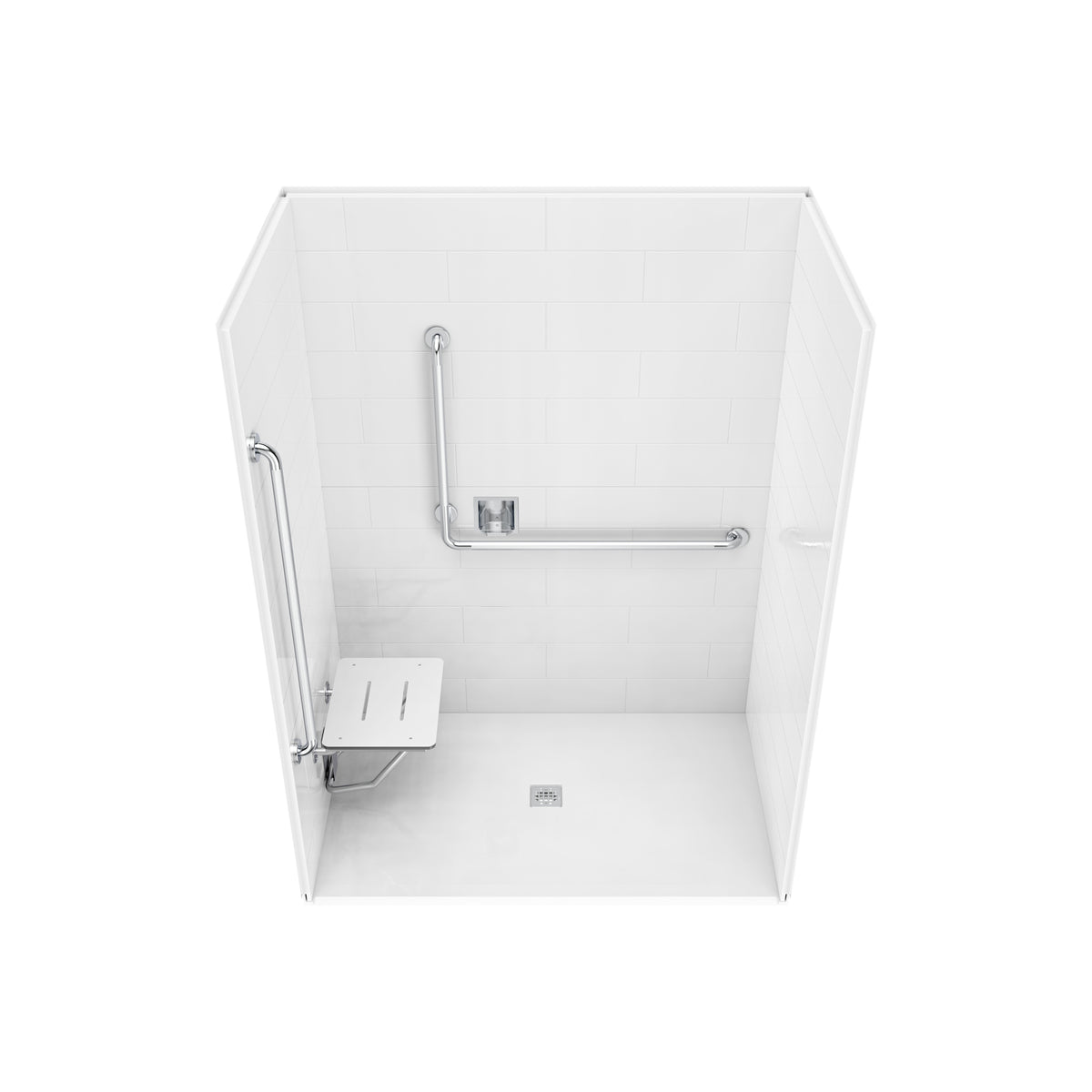 Maax Acolyte 6238 - NBC Alberta Compliant Alcove Five-Piece Shower with ABS Center Drain in Chrome and Left Soap Dish - image 17