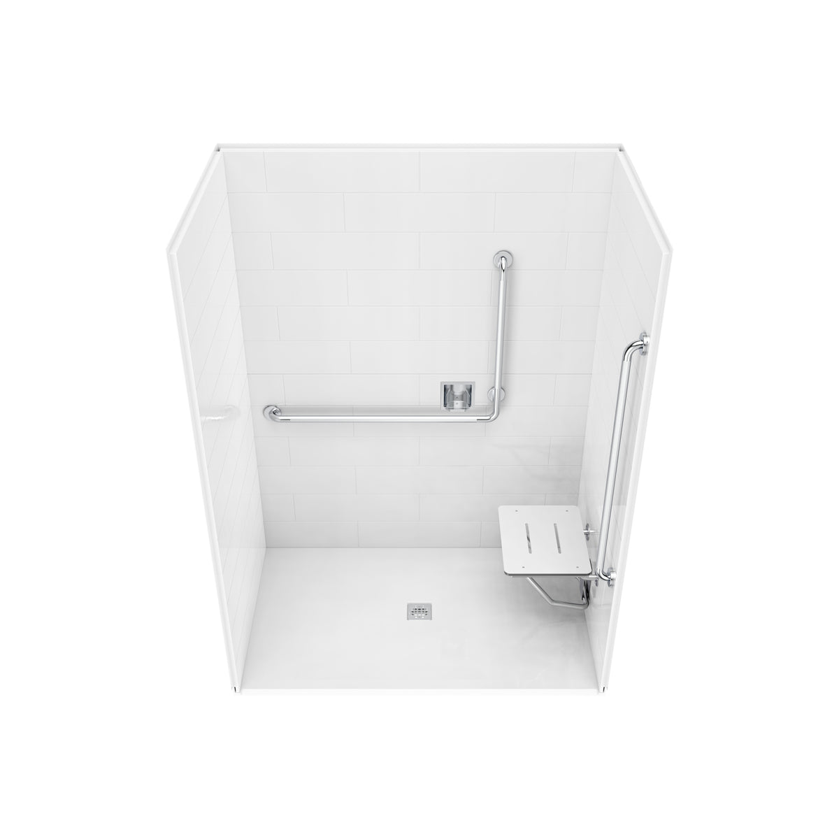 Maax Acolyte 6238 - NBC Alberta Compliant Alcove Five-Piece Shower with ABS Center Drain in Chrome and Left Soap Dish - image 21