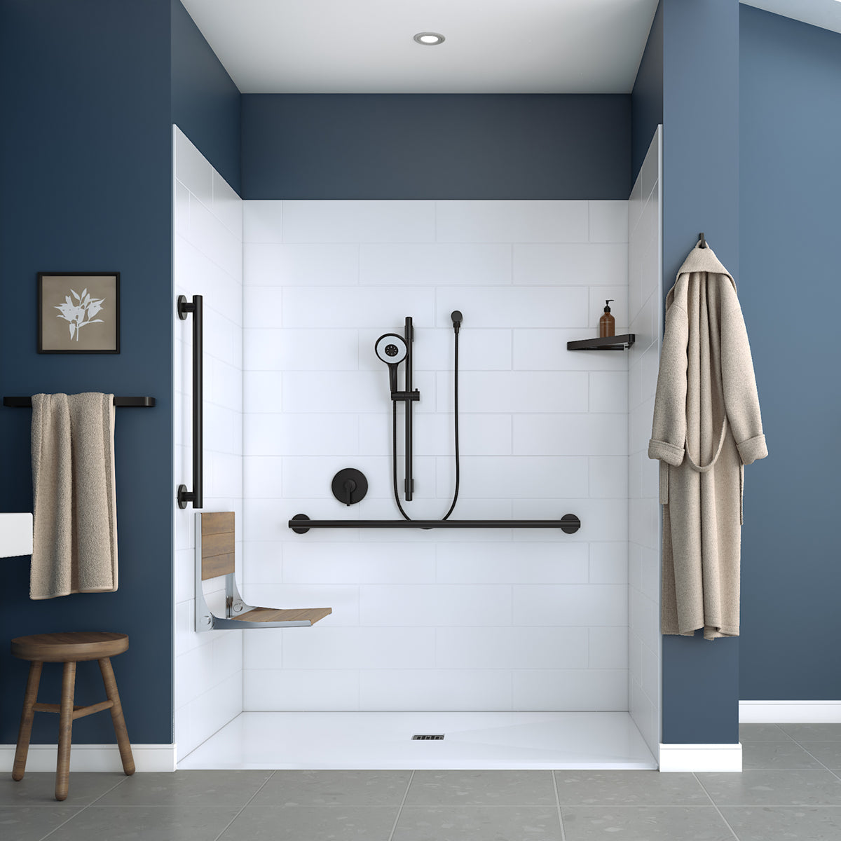 Maax Acolyte 6238 - NBC Alberta Compliant Alcove Five-Piece Shower with ABS Center Drain in Chrome and Left Soap Dish - image 25