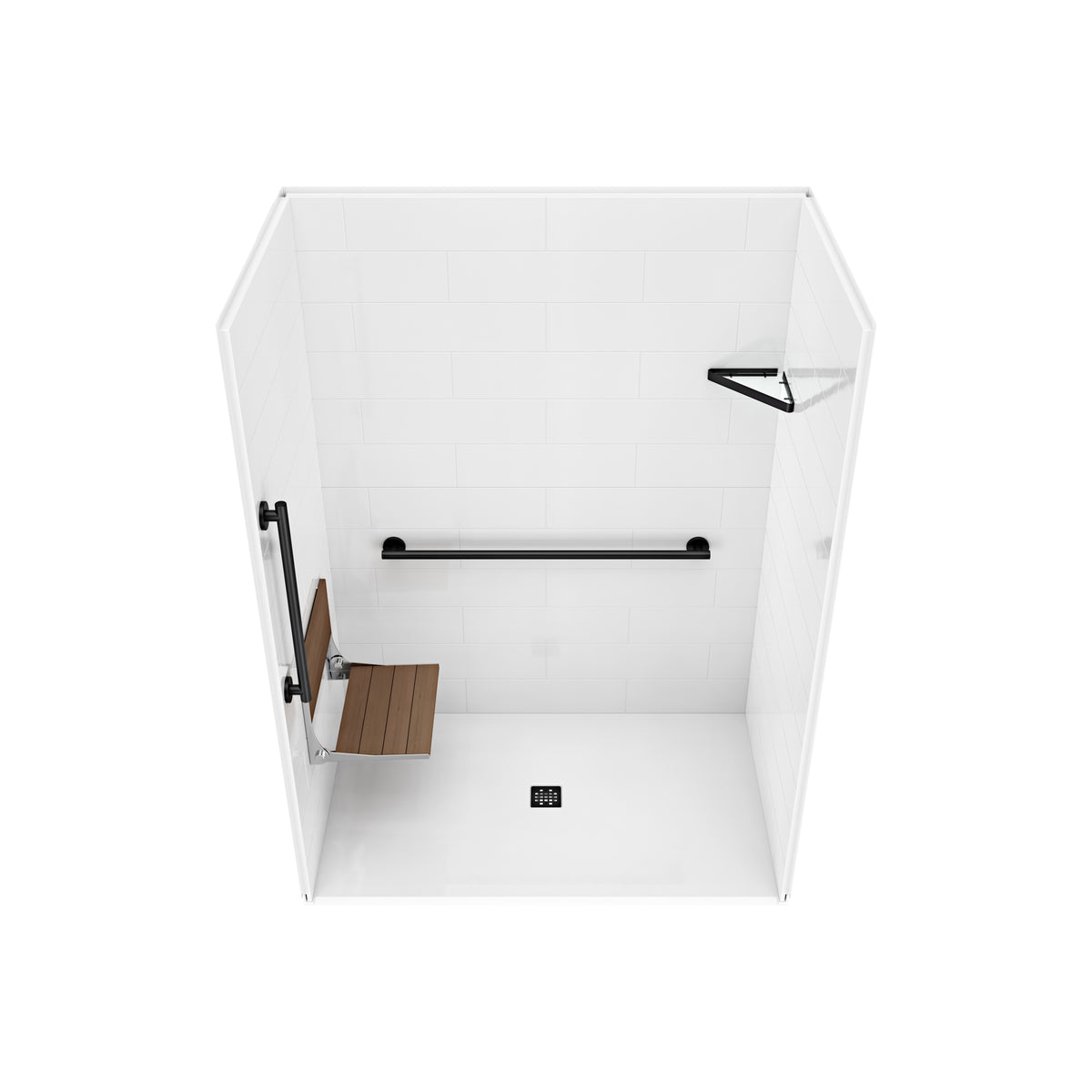 Maax Acolyte 6238 - NBC Alberta Compliant Alcove Five-Piece Shower with ABS Center Drain in Chrome and Left Soap Dish - image 31