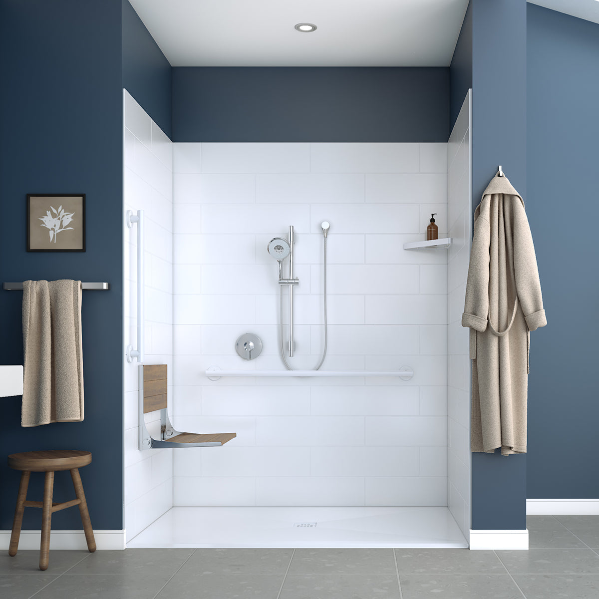 Maax Acolyte 6238 - NBC Alberta Compliant Alcove Five-Piece Shower with ABS Center Drain in Chrome and Left Soap Dish - image 32