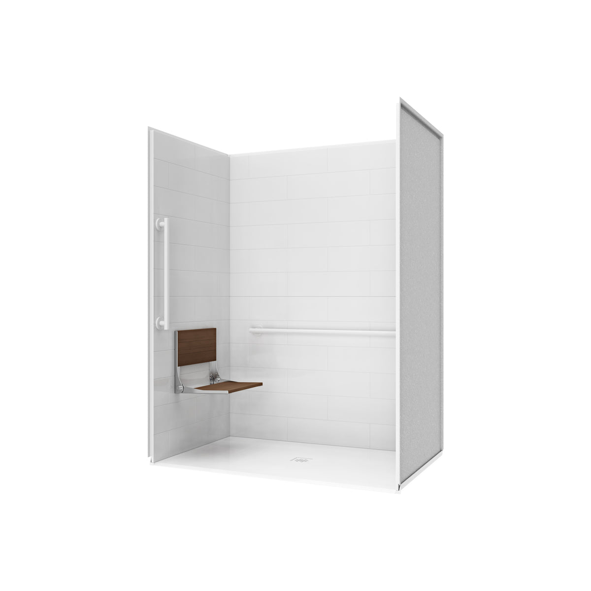 Maax Acolyte 6238 - NBC Alberta Compliant Alcove Five-Piece Shower with ABS Center Drain in Chrome and Left Soap Dish - image 37