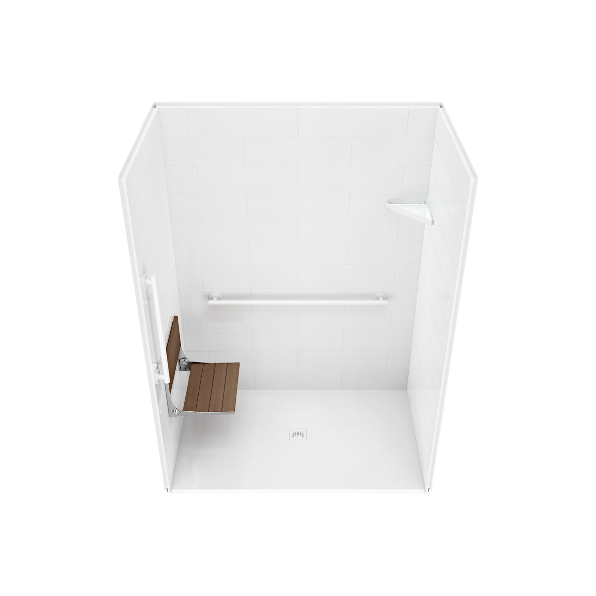 Maax Acolyte 6238 - NBC Alberta Compliant Alcove Five-Piece Shower with ABS Center Drain in Chrome and Left Soap Dish - image 38