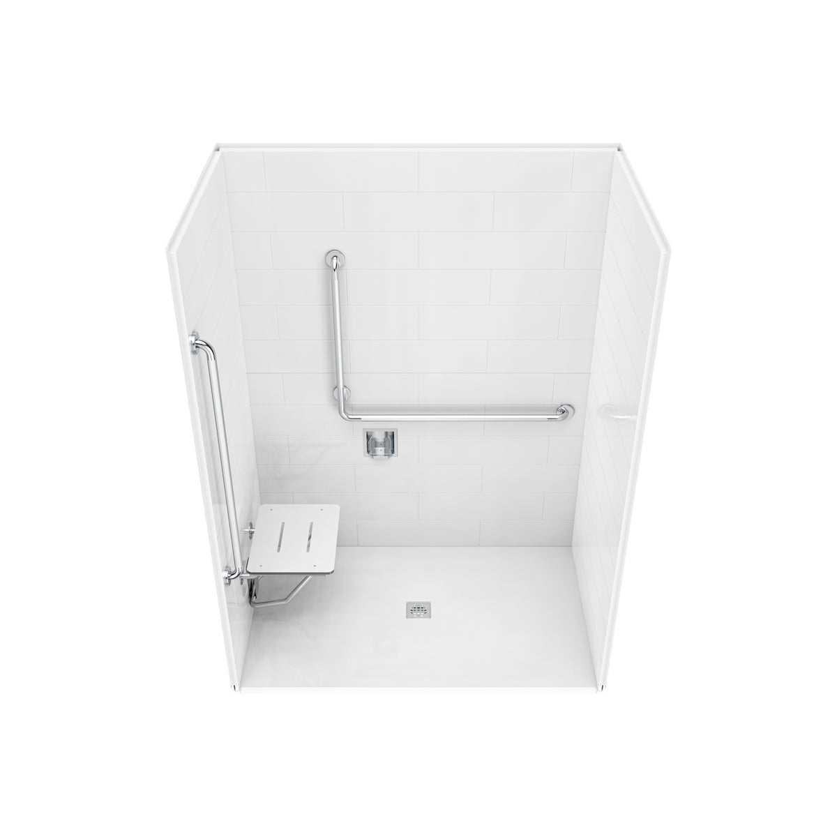 Maax Acolyte 6238 - NBC Alberta Compliant Alcove Five-Piece Shower with ABS Center Drain in Chrome and Left Soap Dish - image 9