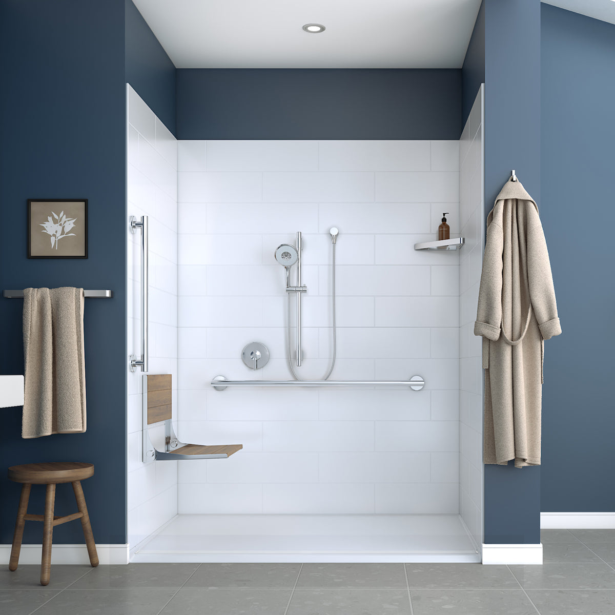 Maax Acolyte 6238 - NBC Alberta Compliant Alcove Five-Piece Shower with Fire-resistant Linear Drain in Chrome and Right Soap Dish - image 50