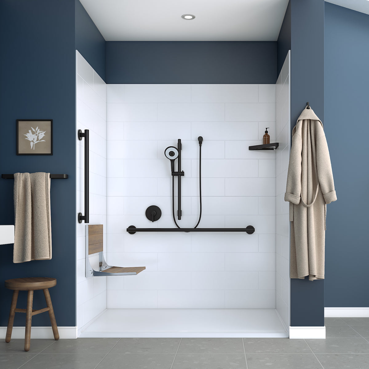 Maax Acolyte 6238 - NBC Alberta Compliant Alcove Five-Piece Shower with Fire-resistant Linear Drain in Chrome and Right Soap Dish - image 58