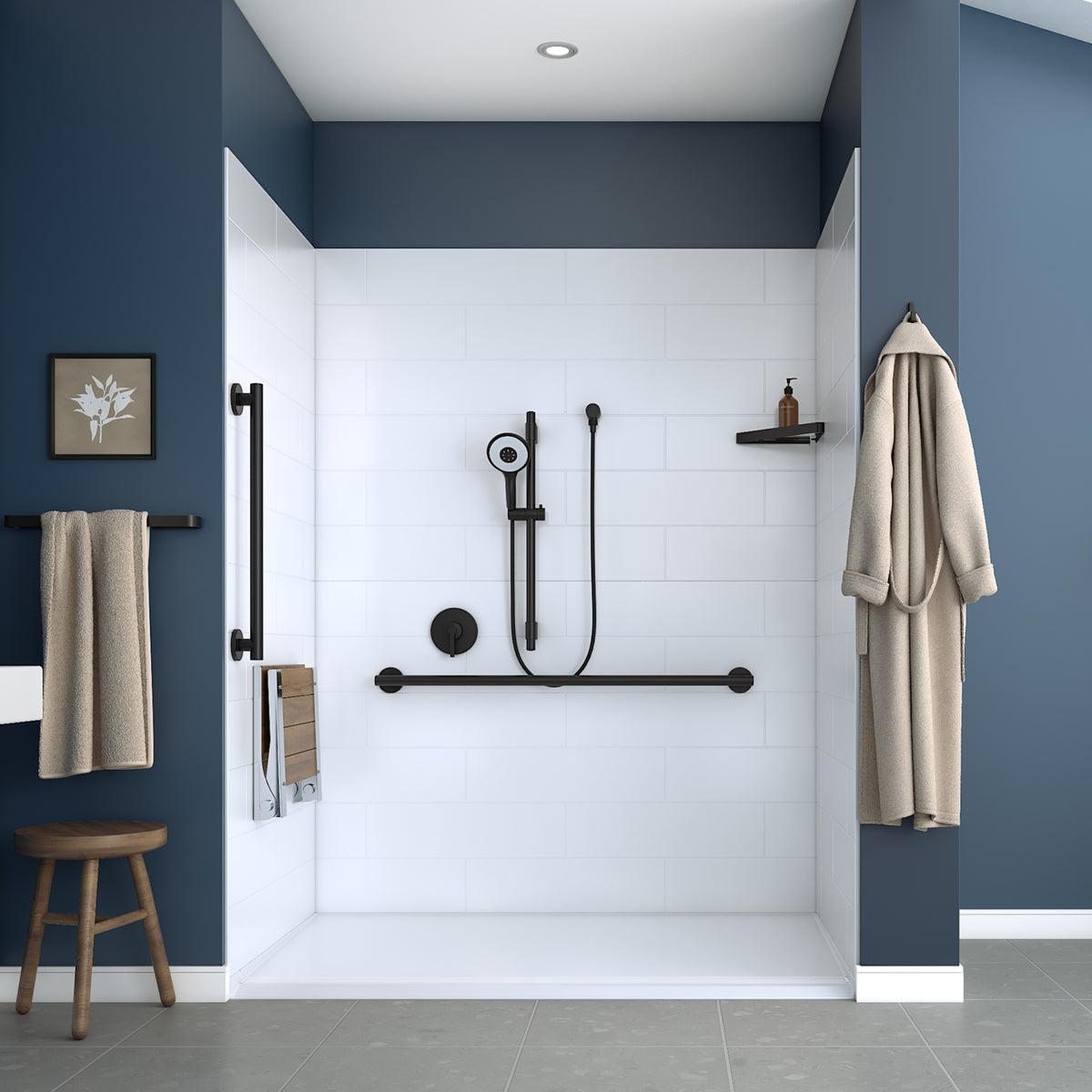 Maax Acolyte 6238 - NBC Compliant AcrylX Direct-to-stud Four-piece Alcove Shower Wall Kit with Right Soap Dish - image 18