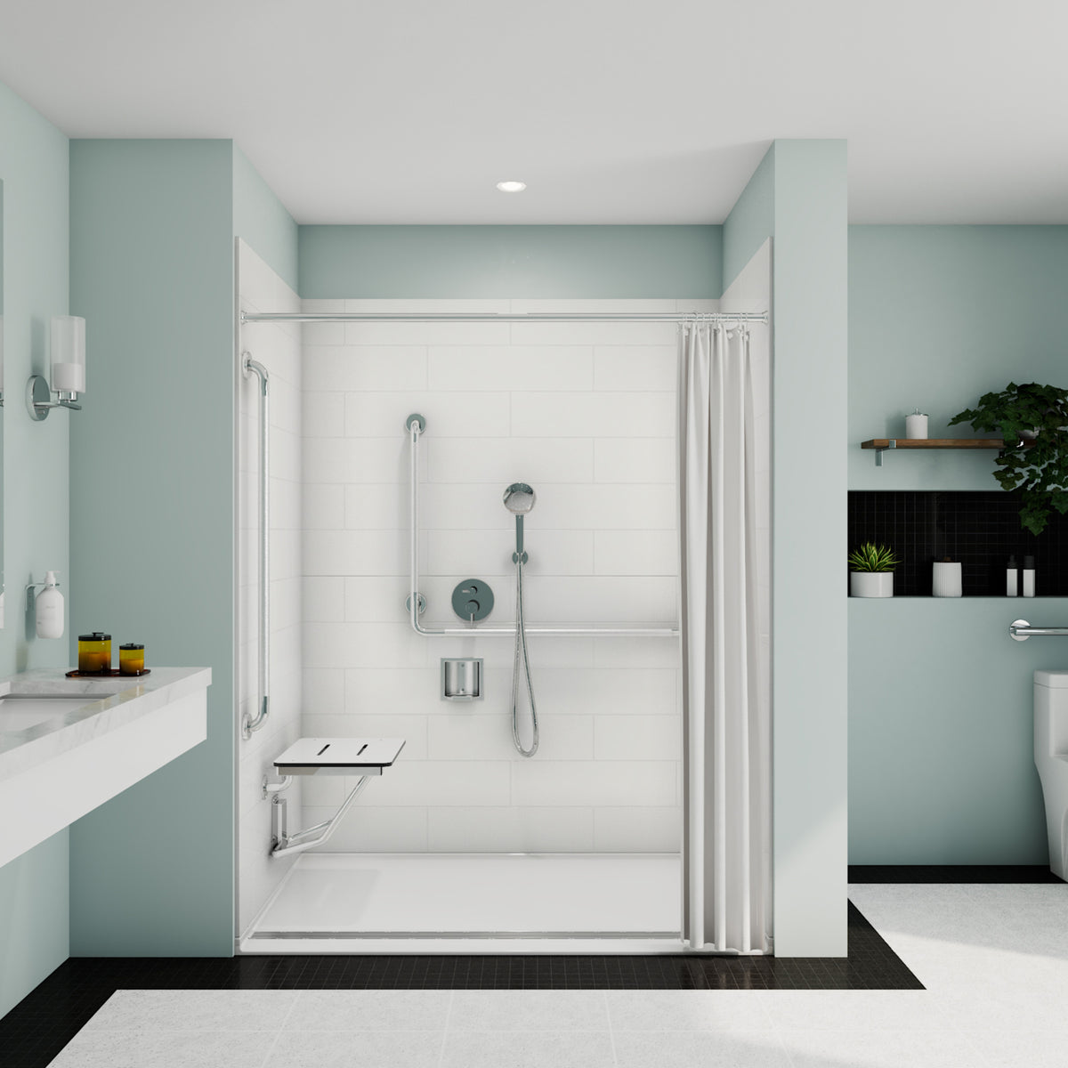 Maax Acolyte 6238 - NBC Compliant AcrylX Direct-to-stud Four-piece Alcove Shower Wall Kit with Right Soap Dish - image 6