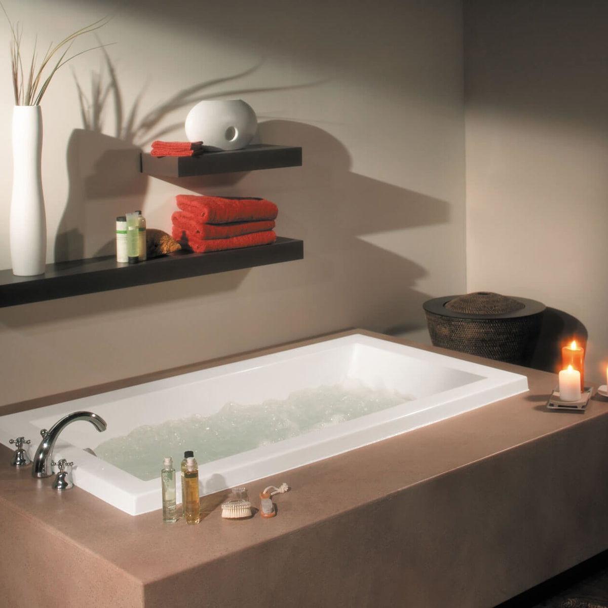 Maax Aiiki 6636 Acrylic Drop-in End Drain Bathtub in White