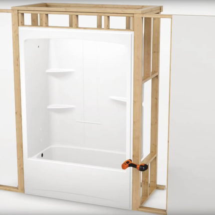 ALLIA TS-6032 Acrylic Alcove Left-Hand Drain Two-Piece Tub Shower in White - Plumbing Market