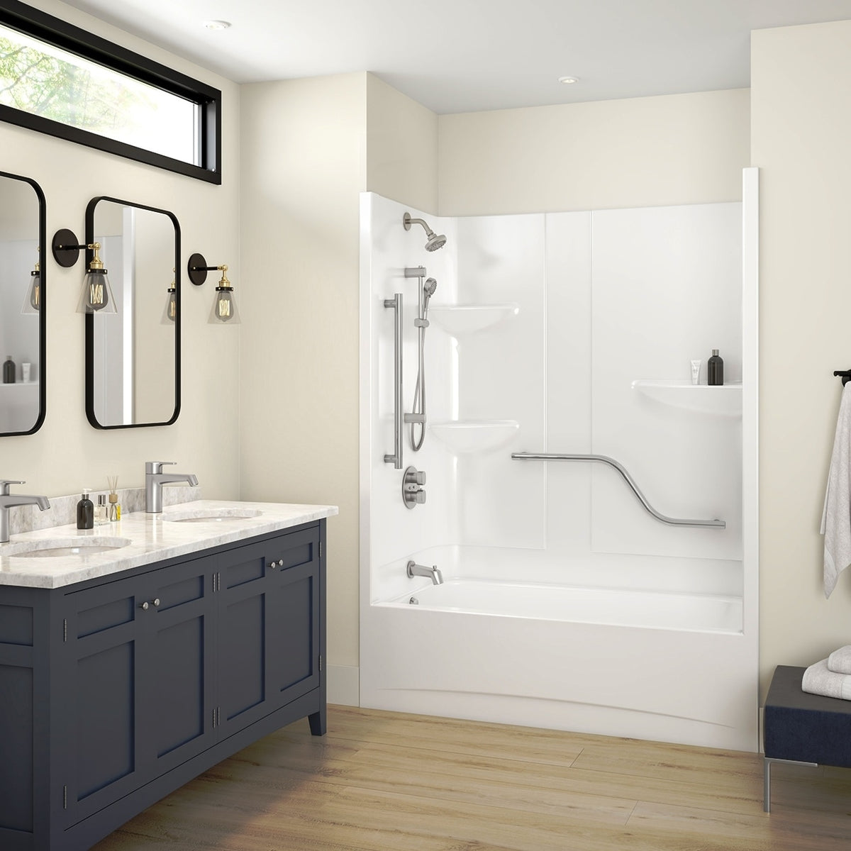 Maax Allia Access TS-6032 AFR Acrylic Alcove One-Piece Tub Shower in White - image 2