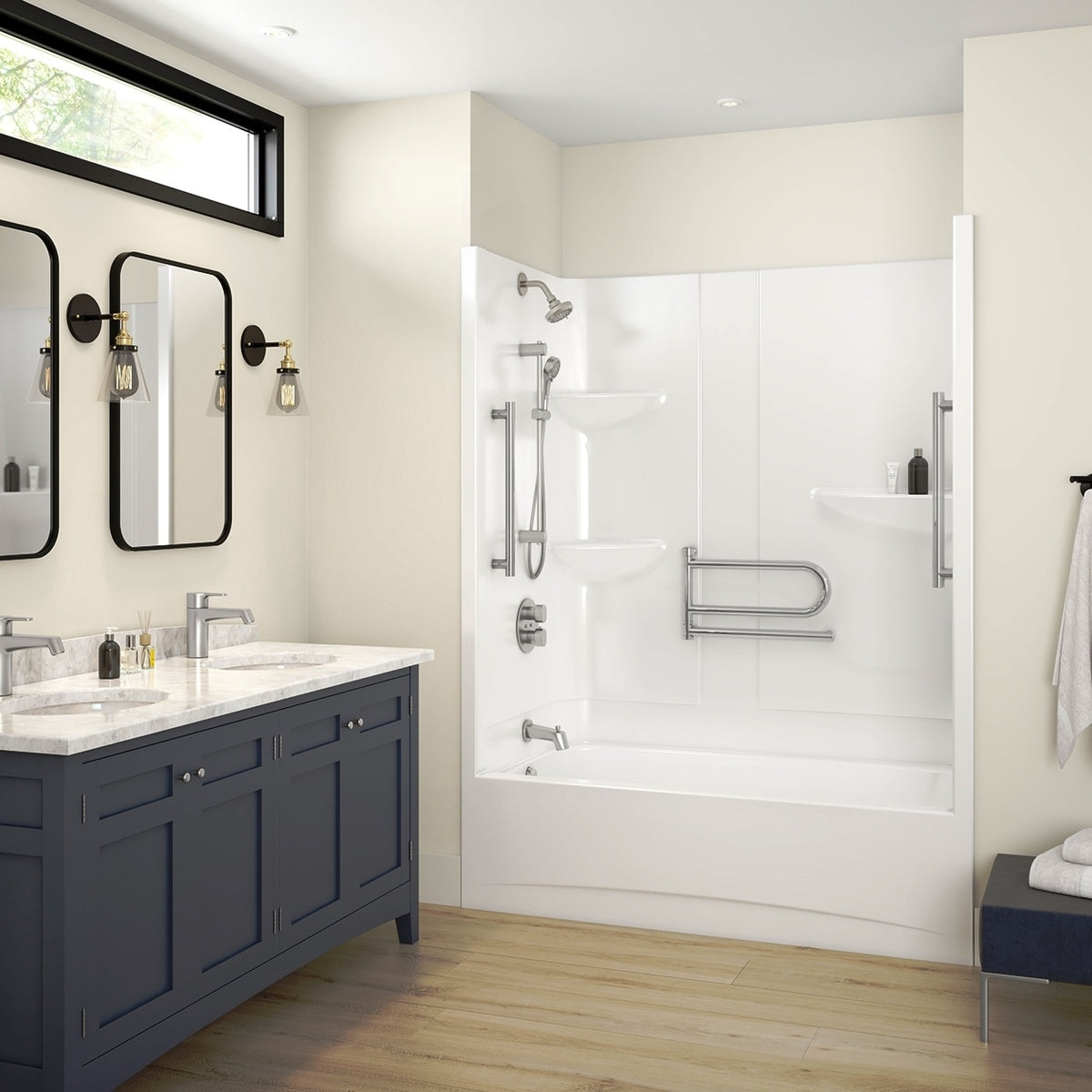 Maax Allia Access TS-6032 AFR Acrylic Alcove One-Piece Tub Shower in White - image 3