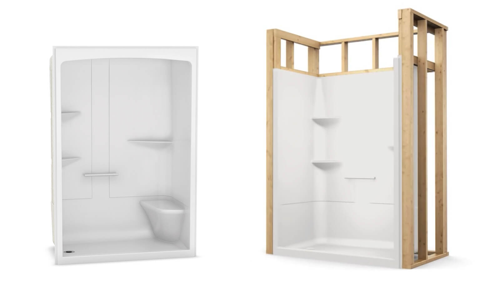 Allia Access TS-6032 Acrylic Alcove Left-Hand Drain One-Piece Tub Shower in White - Plumbing Market