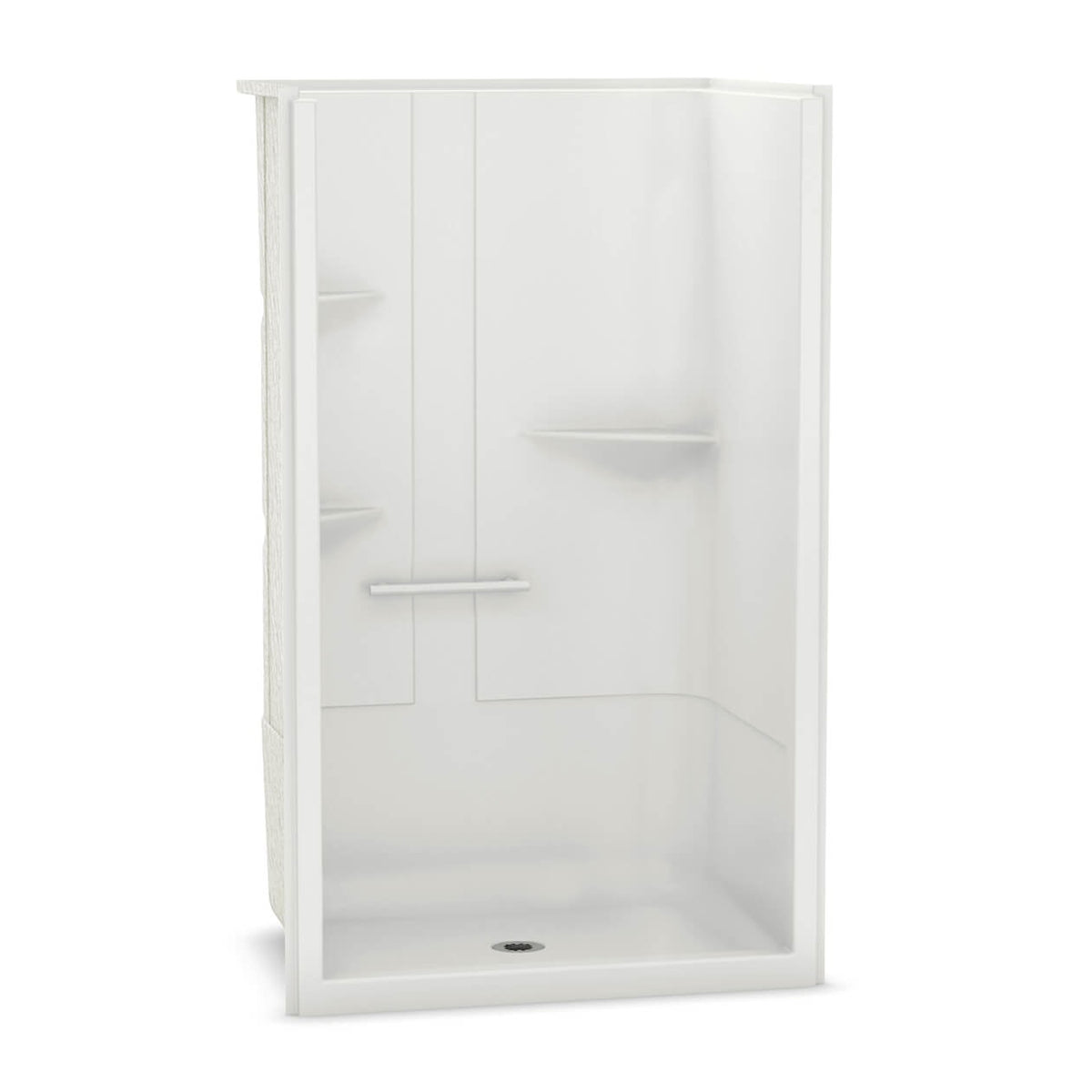 Maax Allia SH-4834 Acrylic Alcove Center Drain Right Molded Seat One-Piece Shower in White - image 3