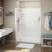 Maax Allia SH-6034 Acrylic Alcove Left Molded Seat One-Piece Shower in White