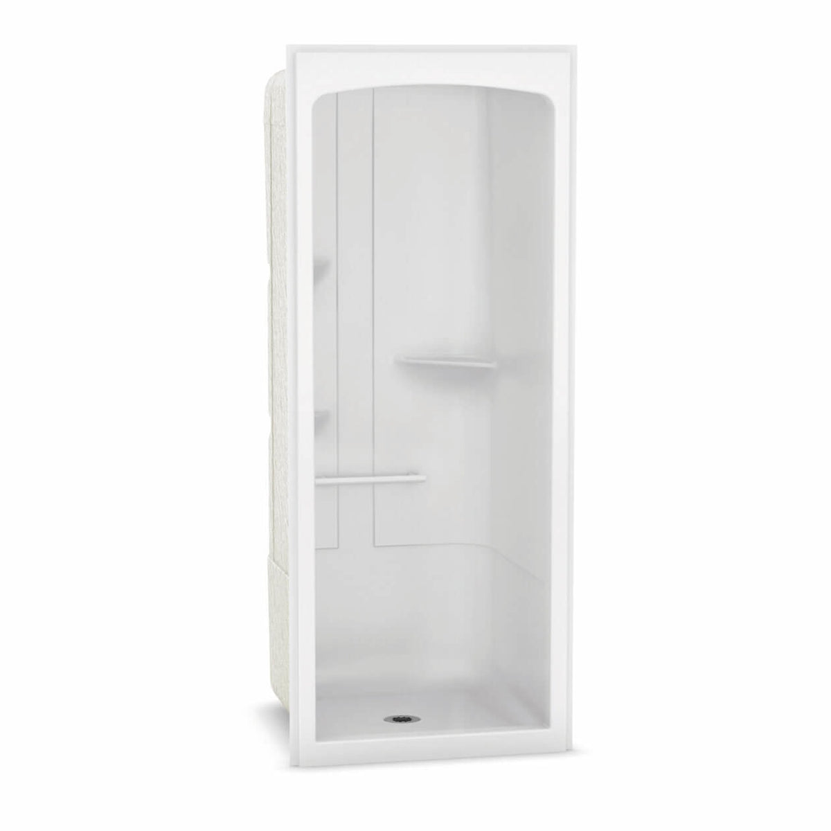 Maax Allia SHR-3636 Acrylic Alcove Center Drain No Seat One-Piece Shower in White - image 2