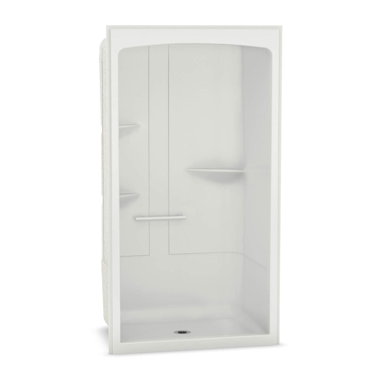 Maax Allia SHR-4834 Acrylic Alcove Center Drain Left Molded Seat One-Piece Shower in White - image 3