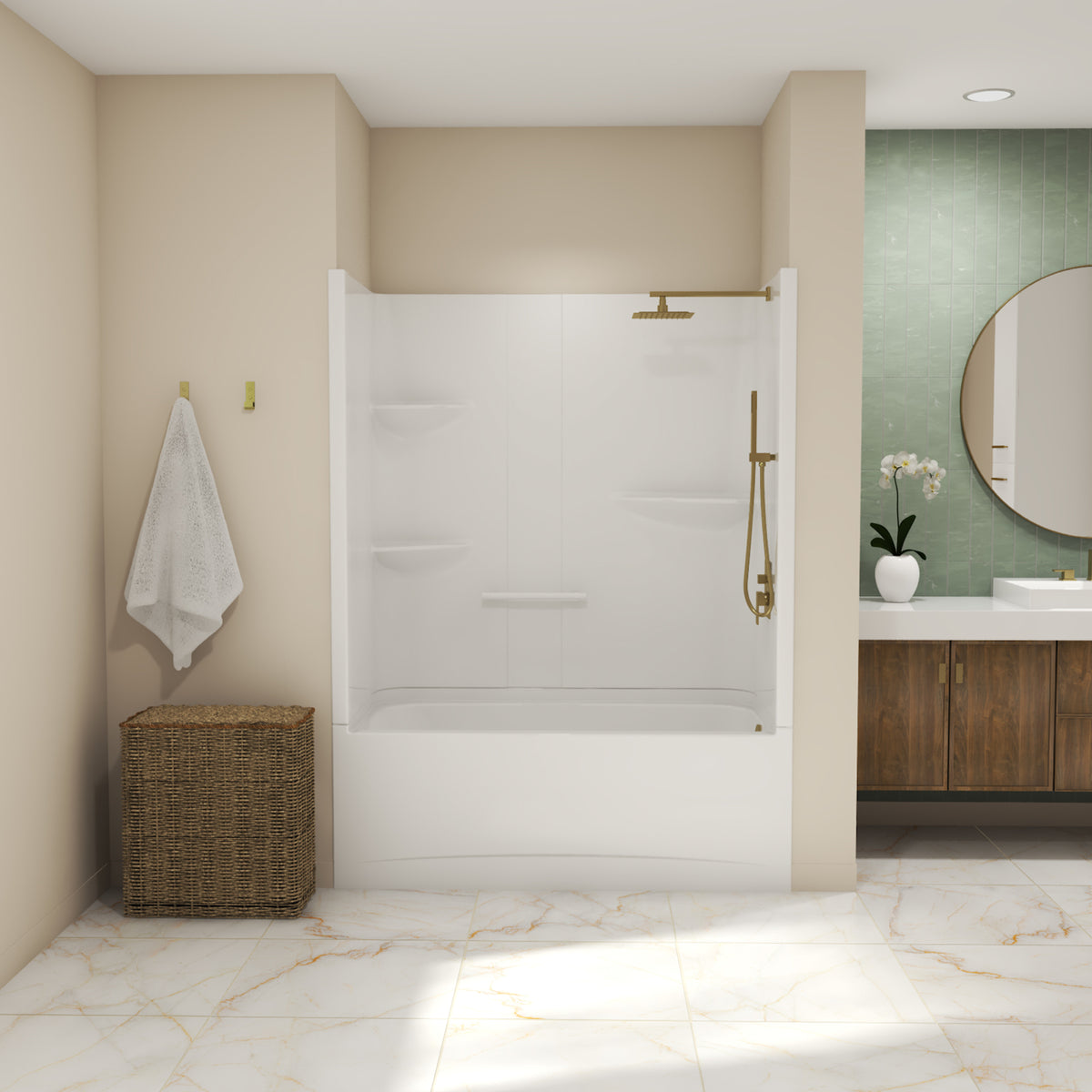 Maax Allia TS-6032 Acrylic Alcove Two-Piece Tub Shower in White - image 6