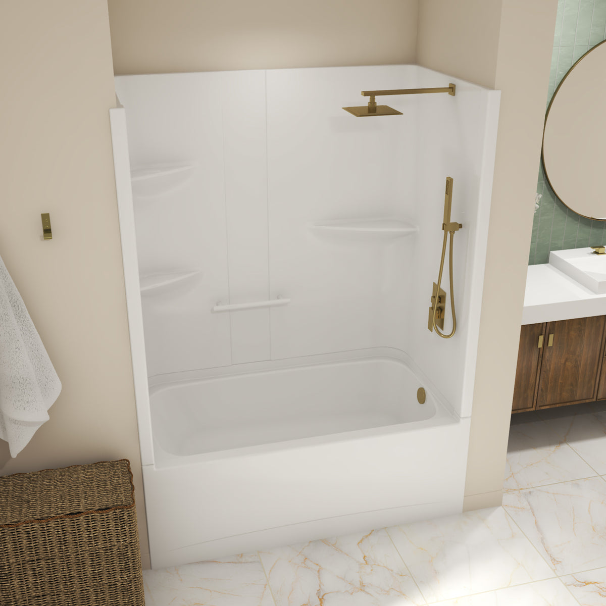 Maax Allia TS-6032 Acrylic Alcove Two-Piece Tub Shower in White - image 8