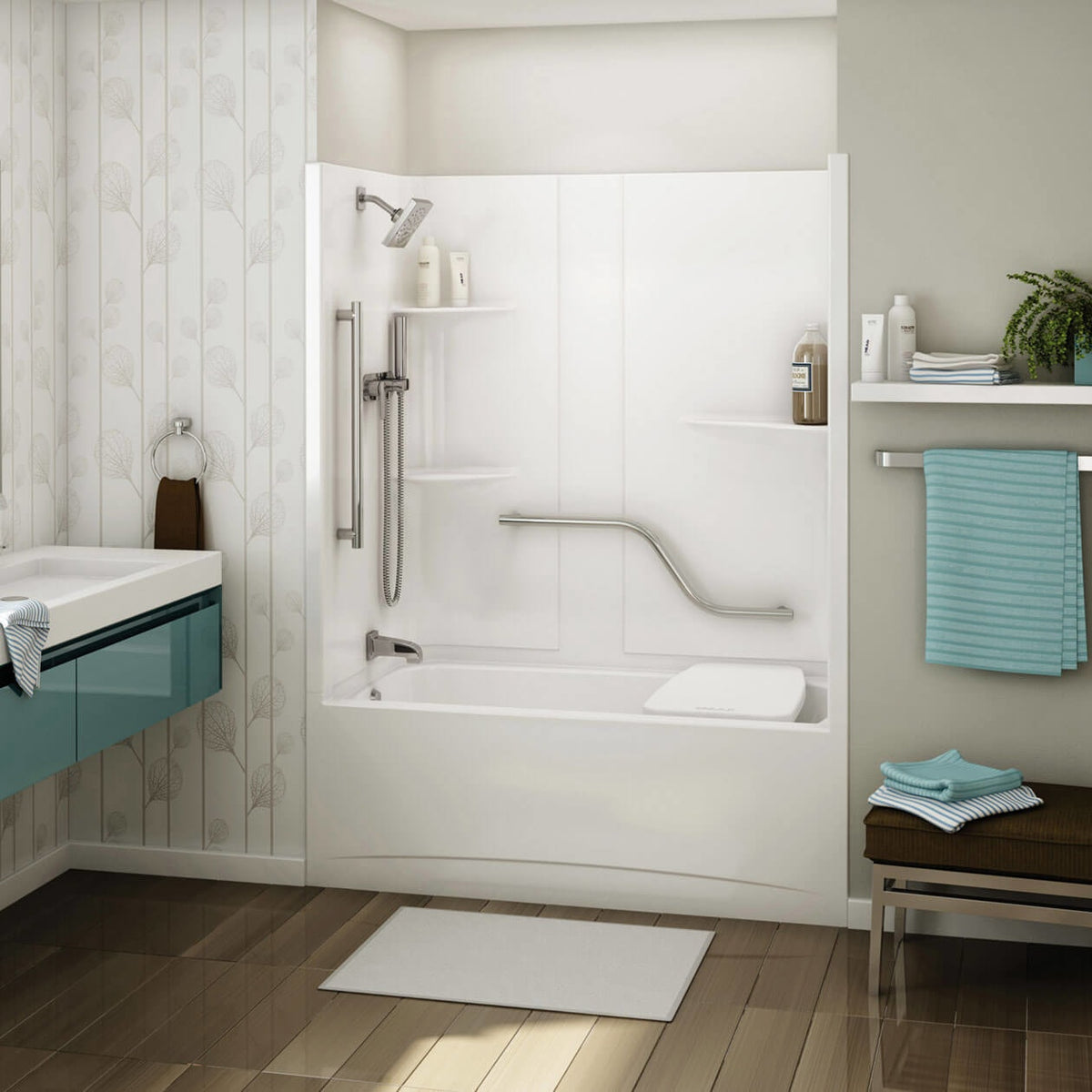 Maax Allia TS-6032 AFR Acrylic Alcove One-Piece Tub Shower in White - image 3