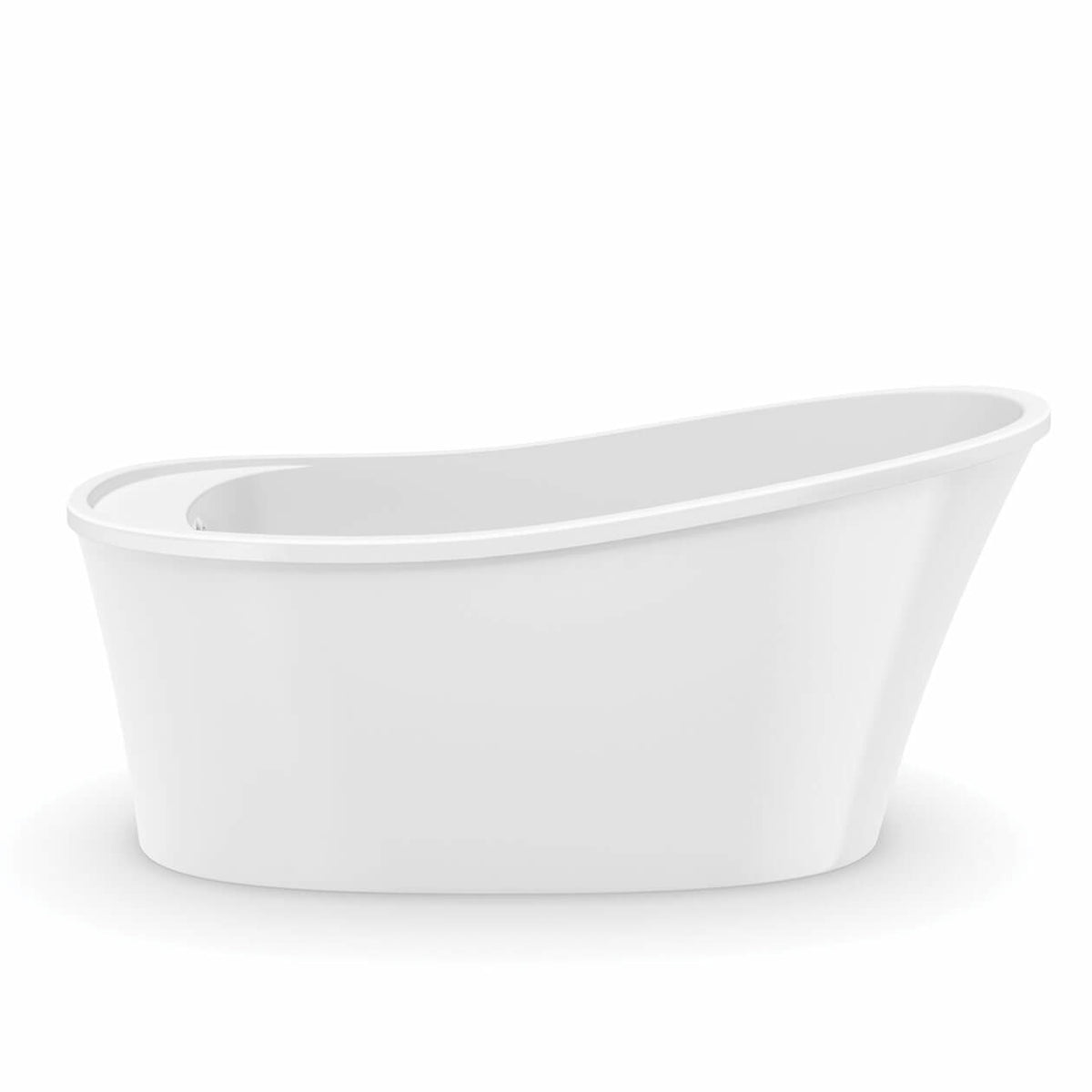 Maax Ariosa 6032 Acrylic Freestanding End Drain Bathtub in White with White Skirt - image 3