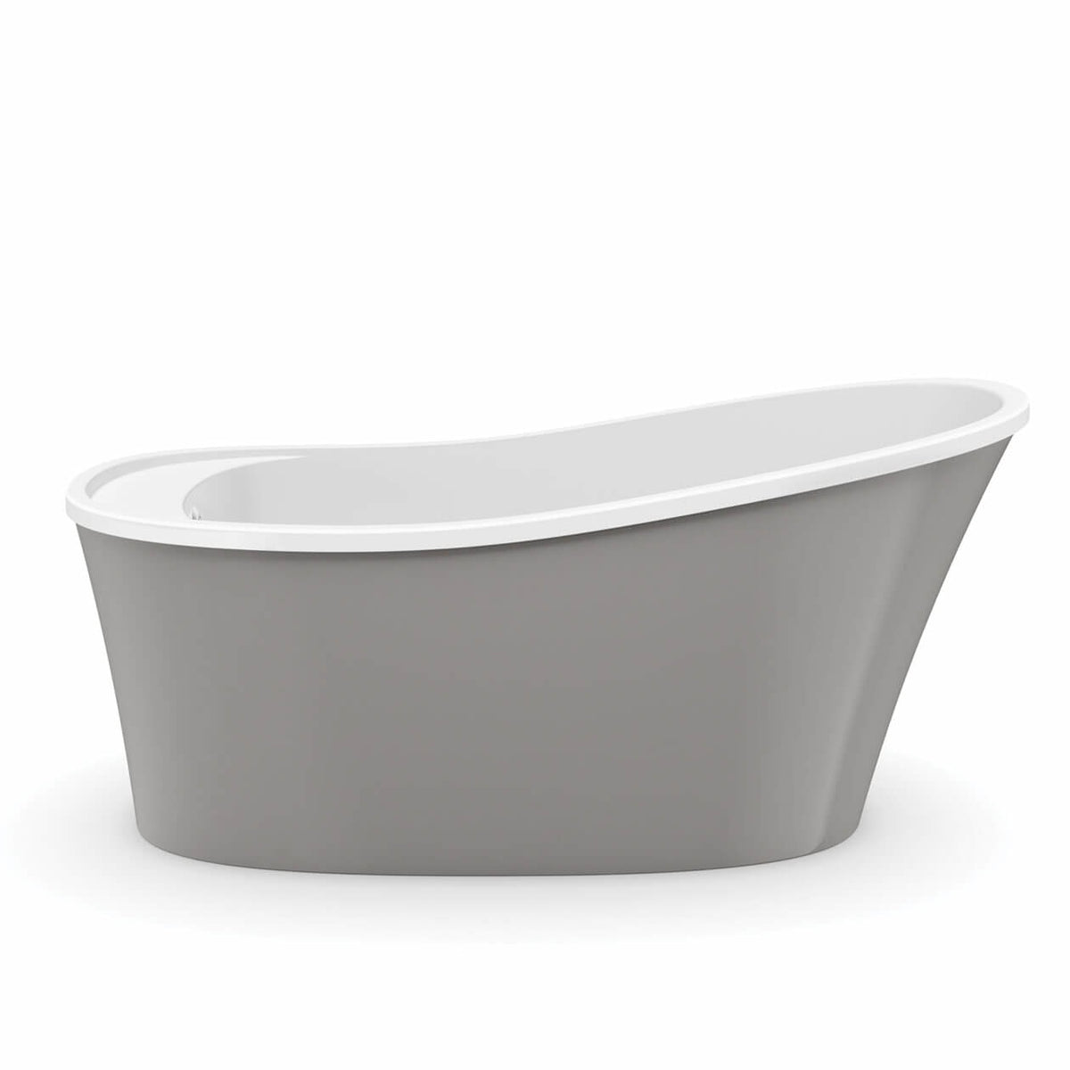 Maax Ariosa 6032 Acrylic Freestanding End Drain Bathtub in White with White Skirt - image 5