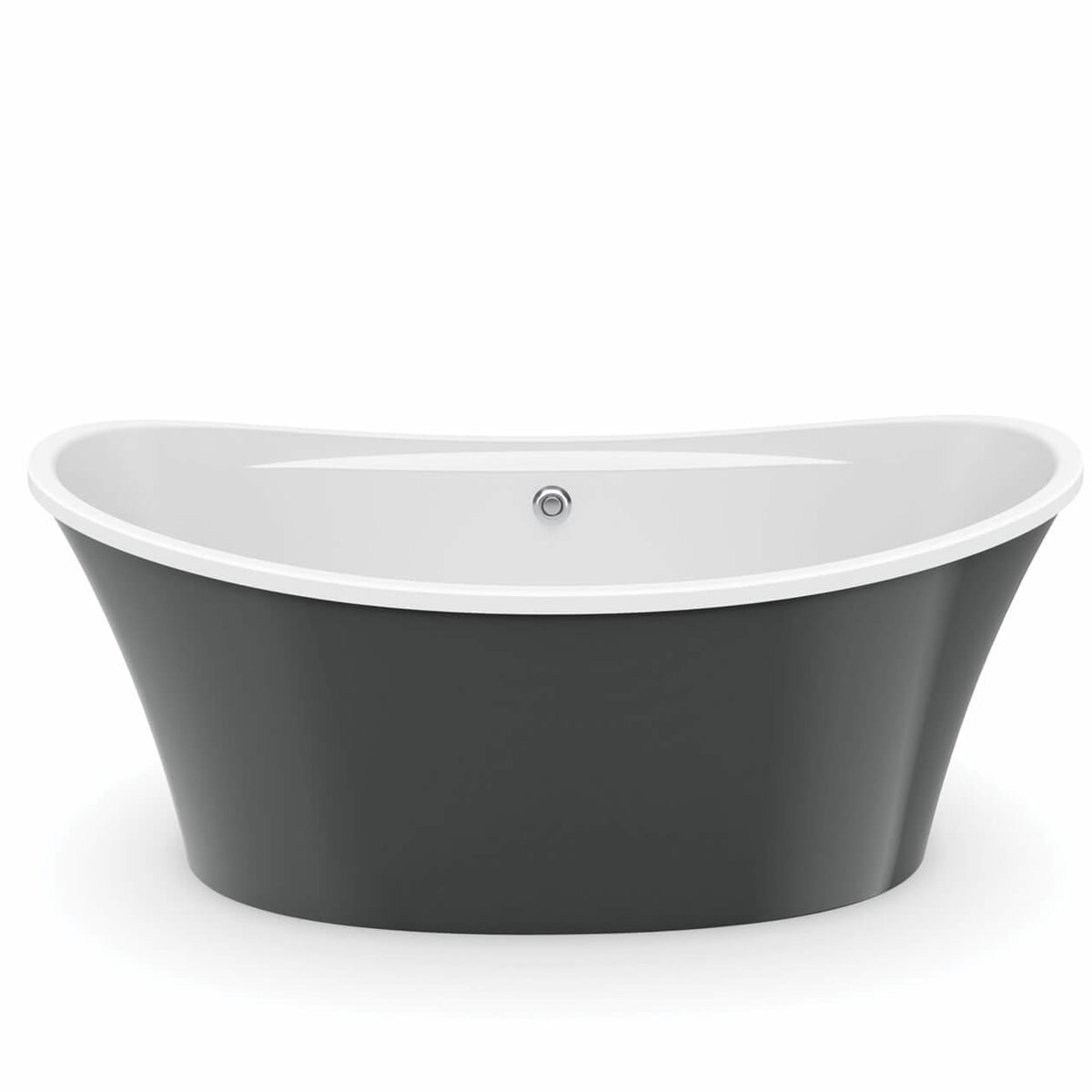 Maax Ariosa 6636 Acrylic Freestanding Center Drain Bathtub in White with Thunder Grey Skirt - image 12