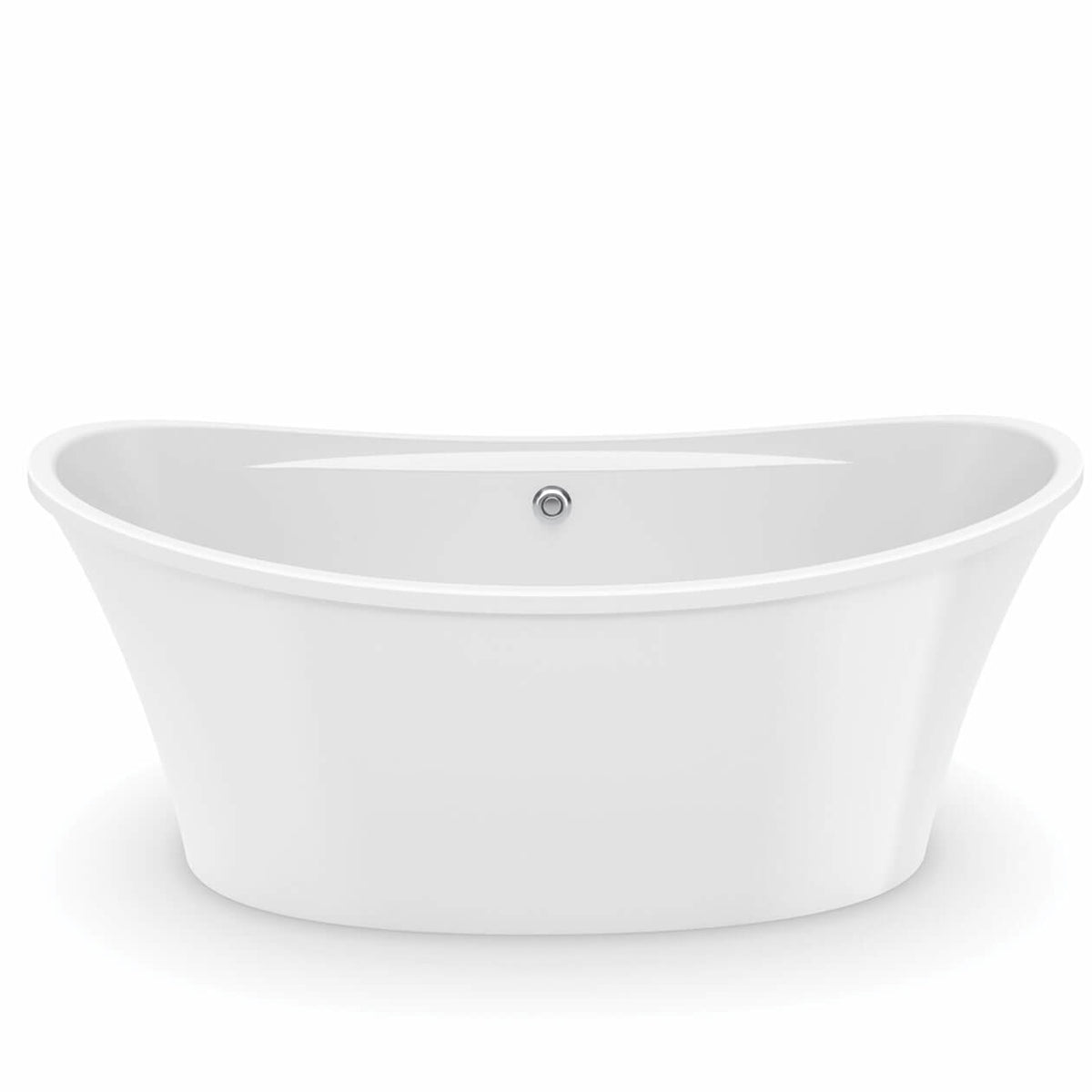 Maax Ariosa 6636 Acrylic Freestanding Center Drain Bathtub in White with Thunder Grey Skirt - image 3