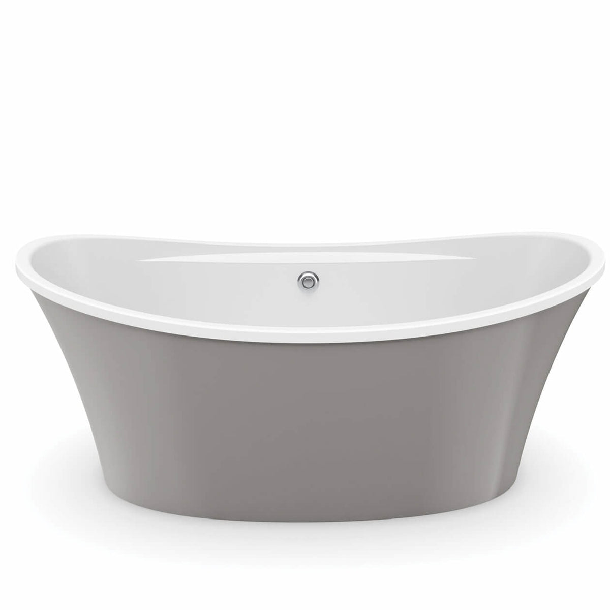 Maax Ariosa 6636 Acrylic Freestanding Center Drain Bathtub in White with Thunder Grey Skirt - image 7
