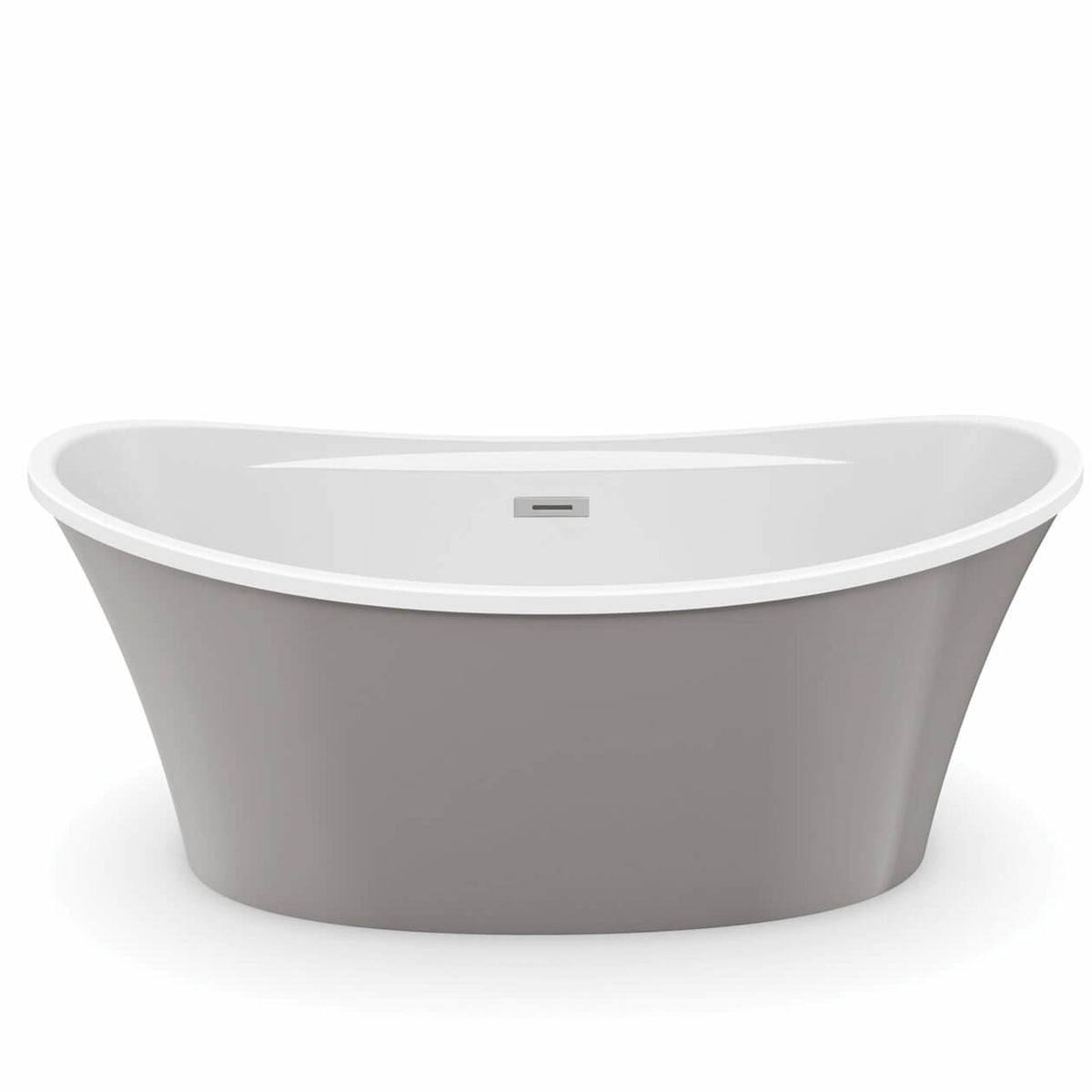 Maax Ariosa 6636 Acrylic Freestanding Center Drain Bathtub in White with Thunder Grey Skirt - image 8