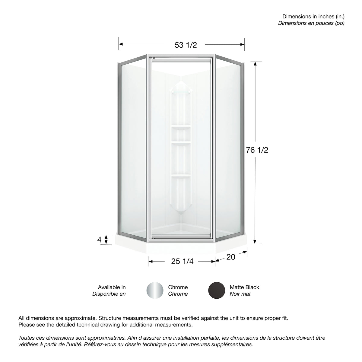 Maax Atlantic II 38 x 38 Polystyrene Center Drain Shower Kit in White - image 5