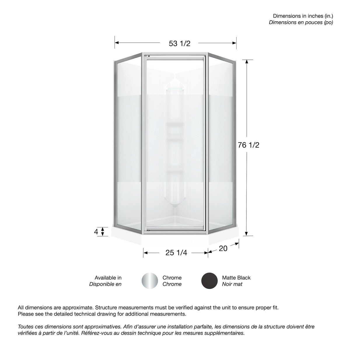 Maax Atlantic II 38 x 38 Polystyrene Center Drain Shower Kit in White - image 9