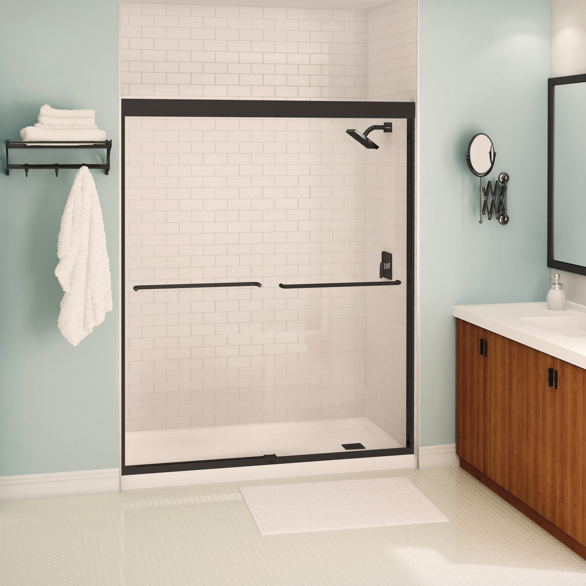 Maax Aura 55-59 x 71 in 6 mm Sliding Shower Door for Alcove Installation - image 9