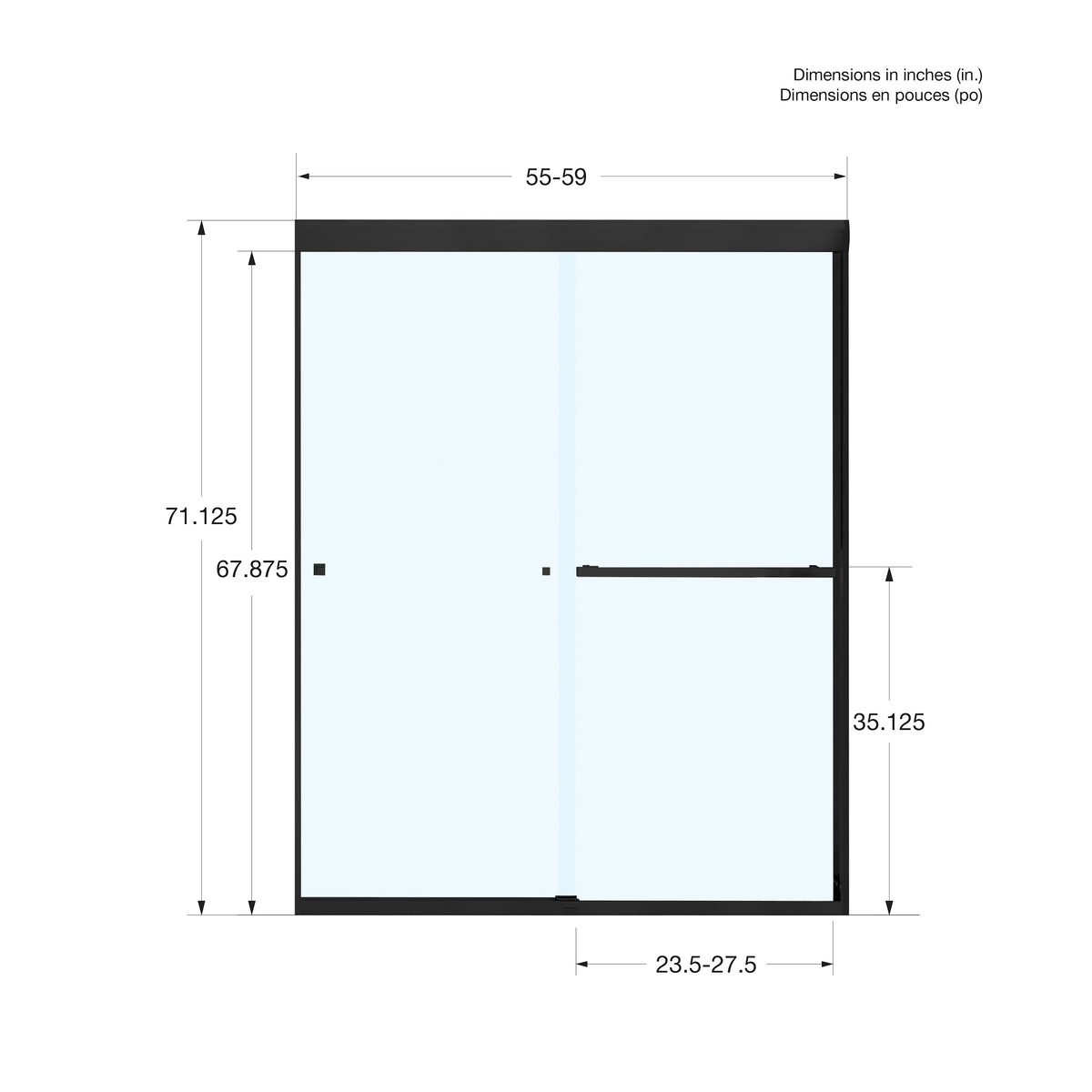 Maax Aura SC 55-59 in x 57 in 8 mm Bypass Tub Door for Alcove Installation - image 16